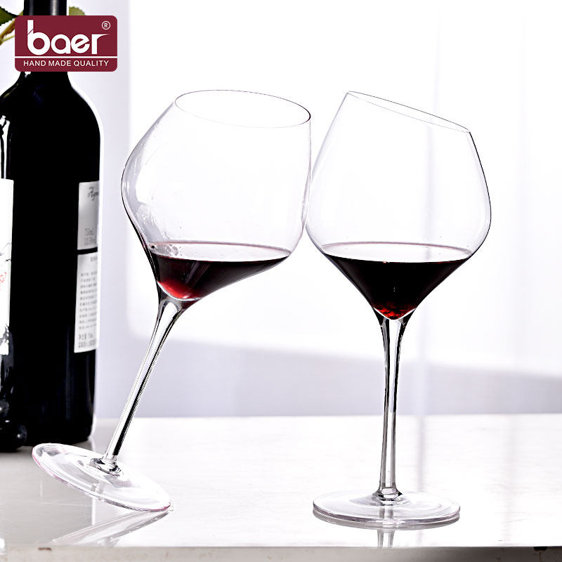 酒杯baer贝尔红酒家用高脚杯勃艮第斜口个性创意异形