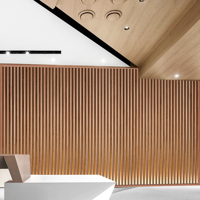 现代轻奢公司酒店前台背景背景墙墙纸办公室3d定制壁画