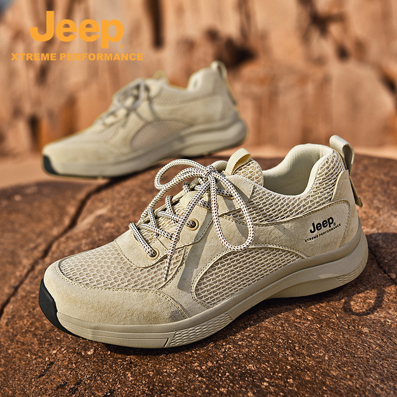 jeep吉普男鞋2021春夏新款透气网面旅游运动鞋单鞋