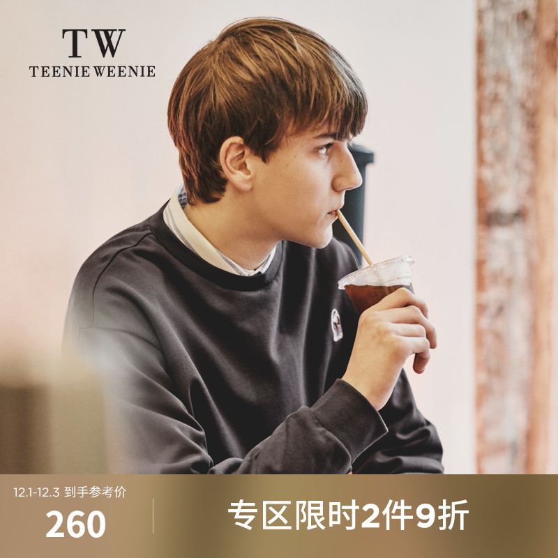TeenieWeenie小熊男装韩版休闲情侣圆领卫衣秋冬男女同款上衣潮