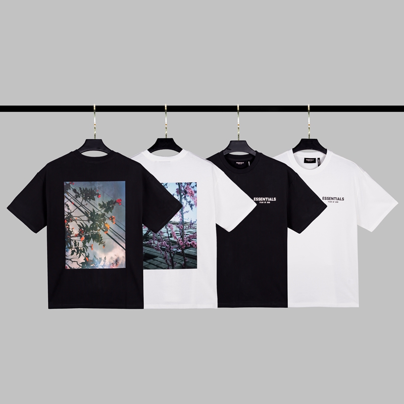 小怪兽FOG短袖复线花卉潮流T恤男女Fear Of God Essentials宽松潮