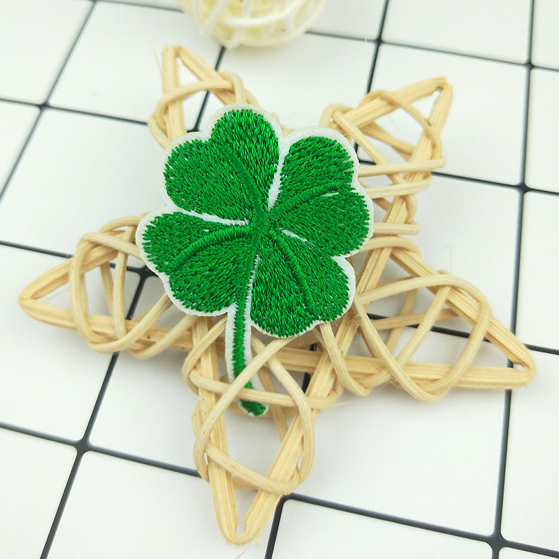 幸运四叶草刺绣布贴衣服补丁贴diy羽绒服裤子装饰补洞小贴花手缝