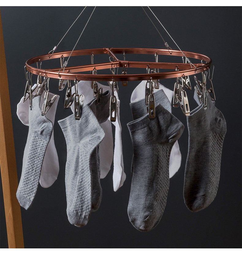 家用铝合金太空铝袜夹晾袜子神器夹子衣架阳台衣架