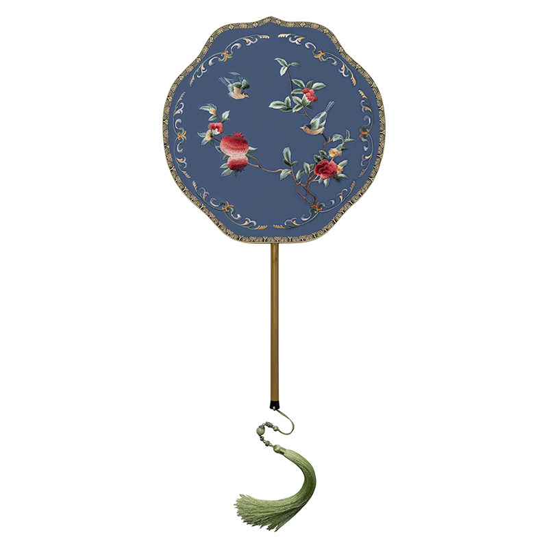 扇子古风苏绣宫廷扇定制手工绣花旗袍圆扇刺绣古典女舞汉服团扇