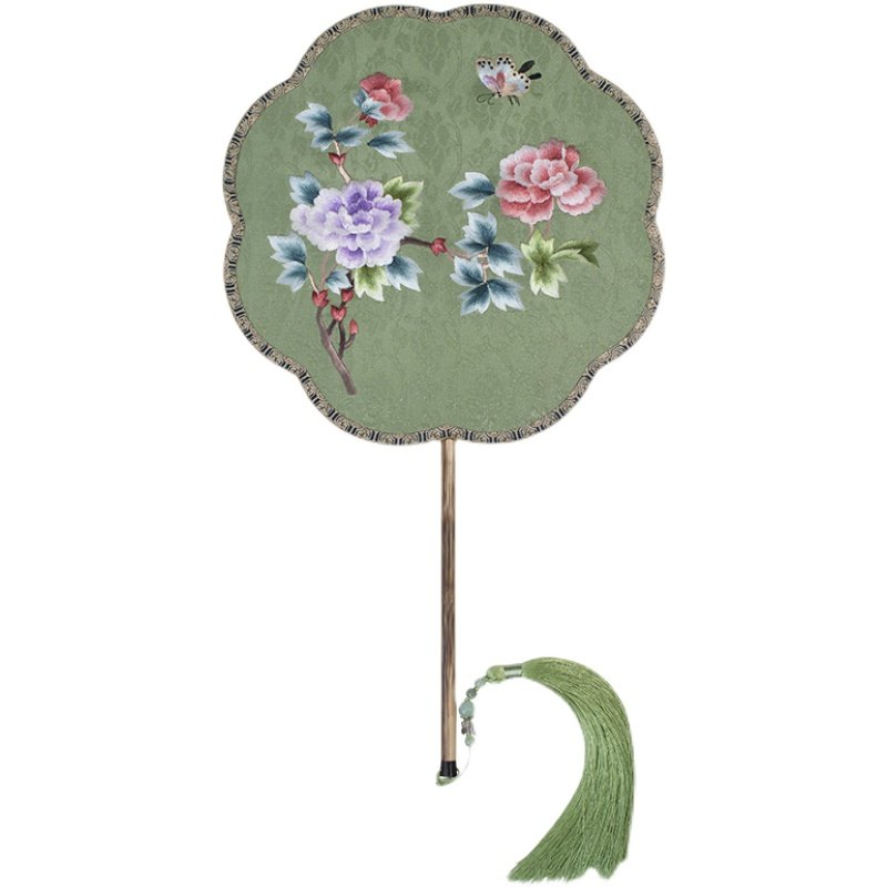 复古宫廷配饰汉服女刺绣绣花双面手工工艺古风扇子