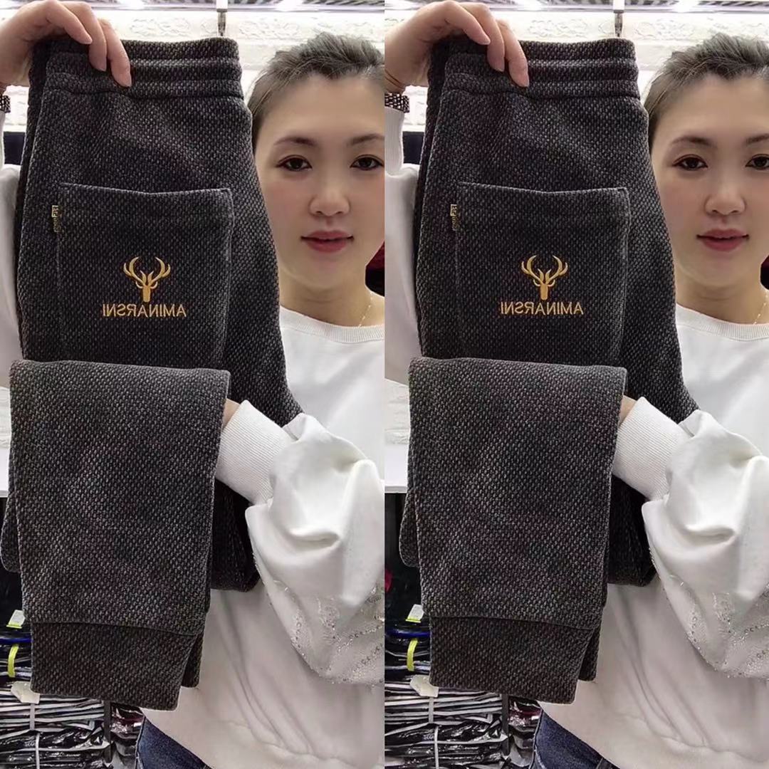 1199欧洲站冬季男士休闲裤修身小脚男裤加厚菠萝绒个性束脚裤子潮