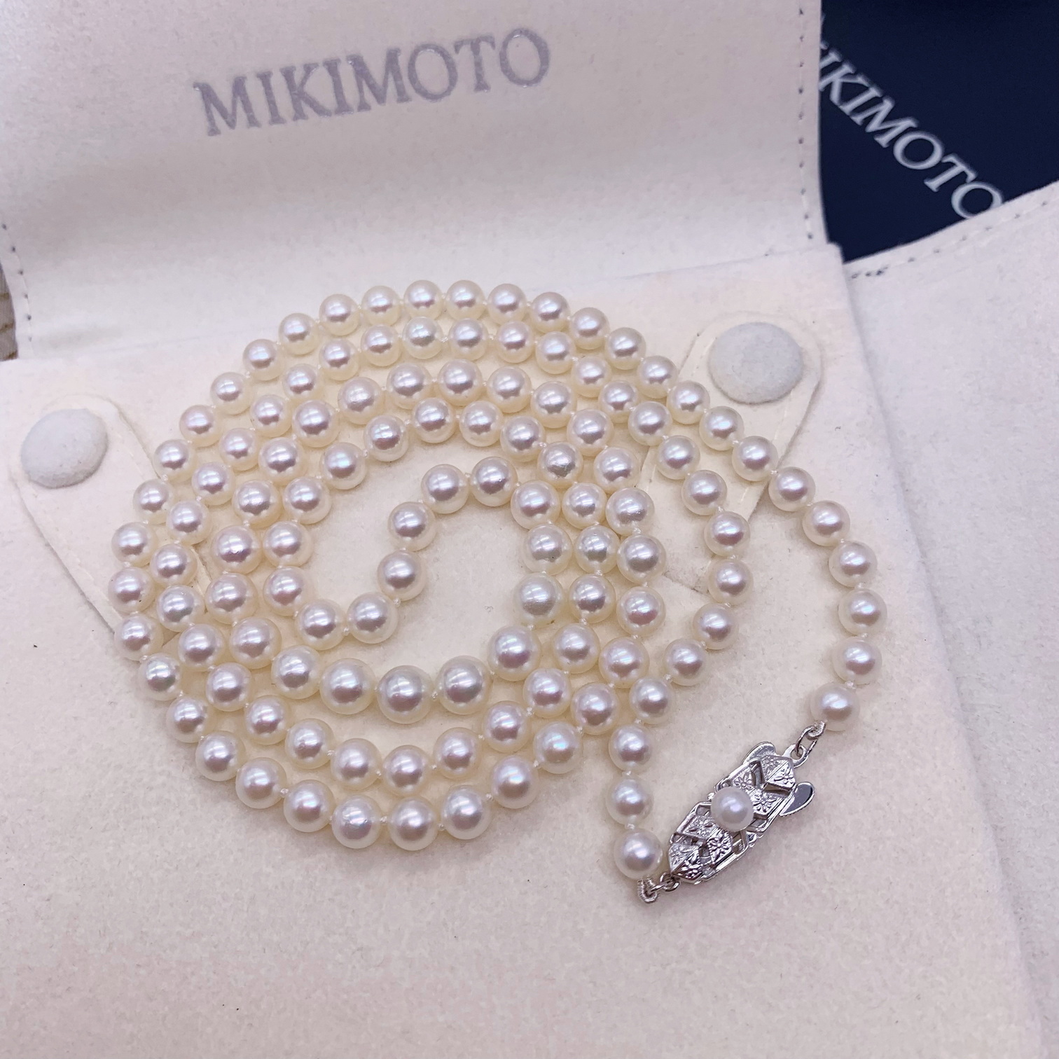 中古御木本mikimotoakoya海水强光高亮镜面6mm珍珠颈饰