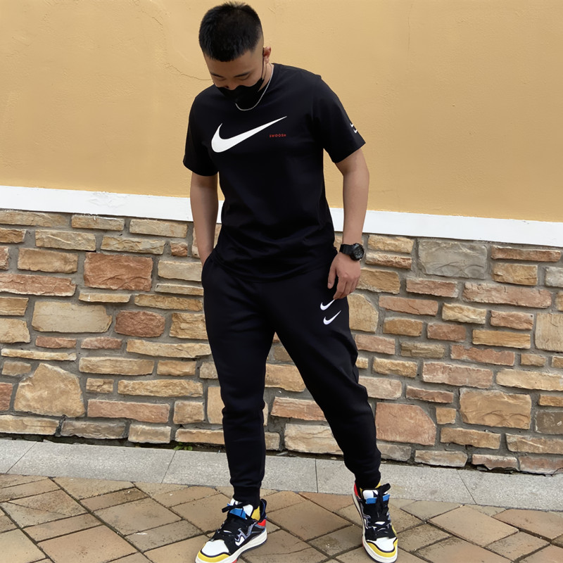 Nike耐克短袖T恤男大勾双钩夏季纯棉休闲运动透气半袖 DB5858-010