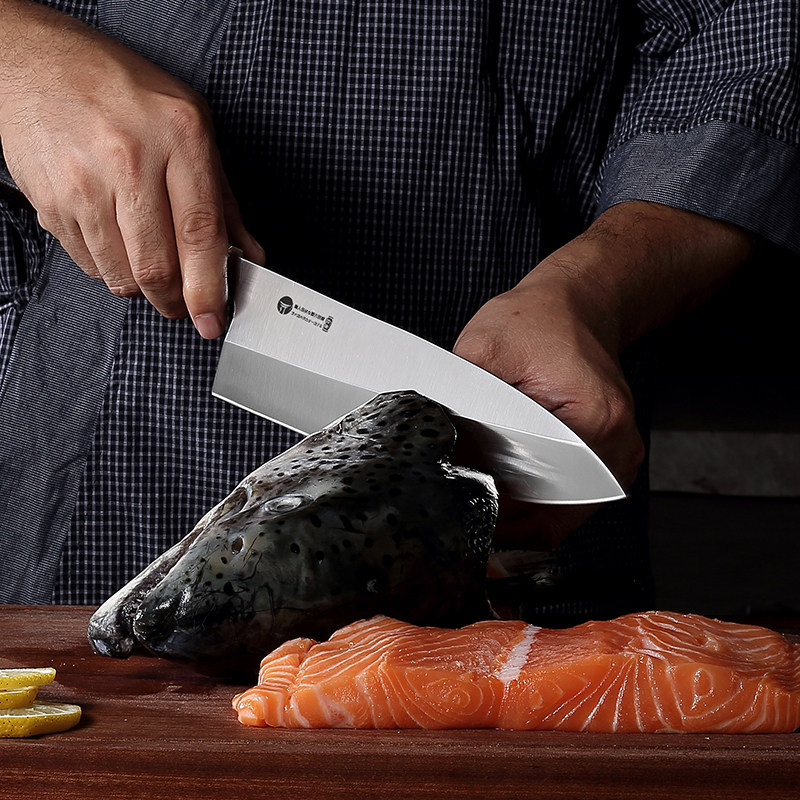 一刃专业日式出刃鱼头刀鱼生刀鱼肉寿司料理多功能刀