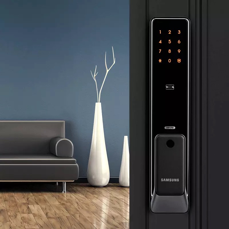 新款三星指纹锁家用防盗门智能防盗密码锁c级锁芯全自动电子锁p50