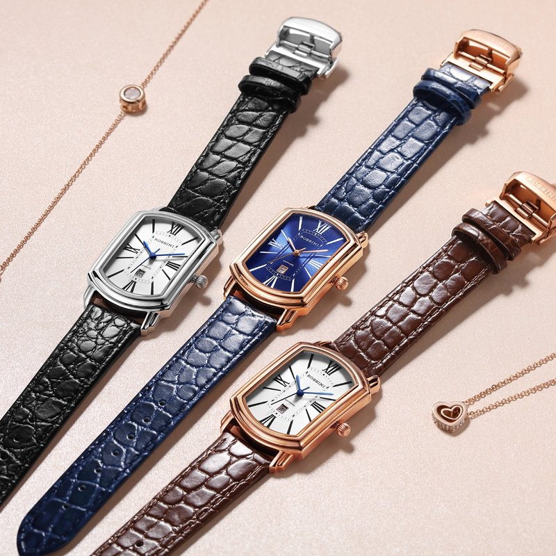 专柜罗西尼时尚防水女表新款手表潮流皮带方形国产腕表