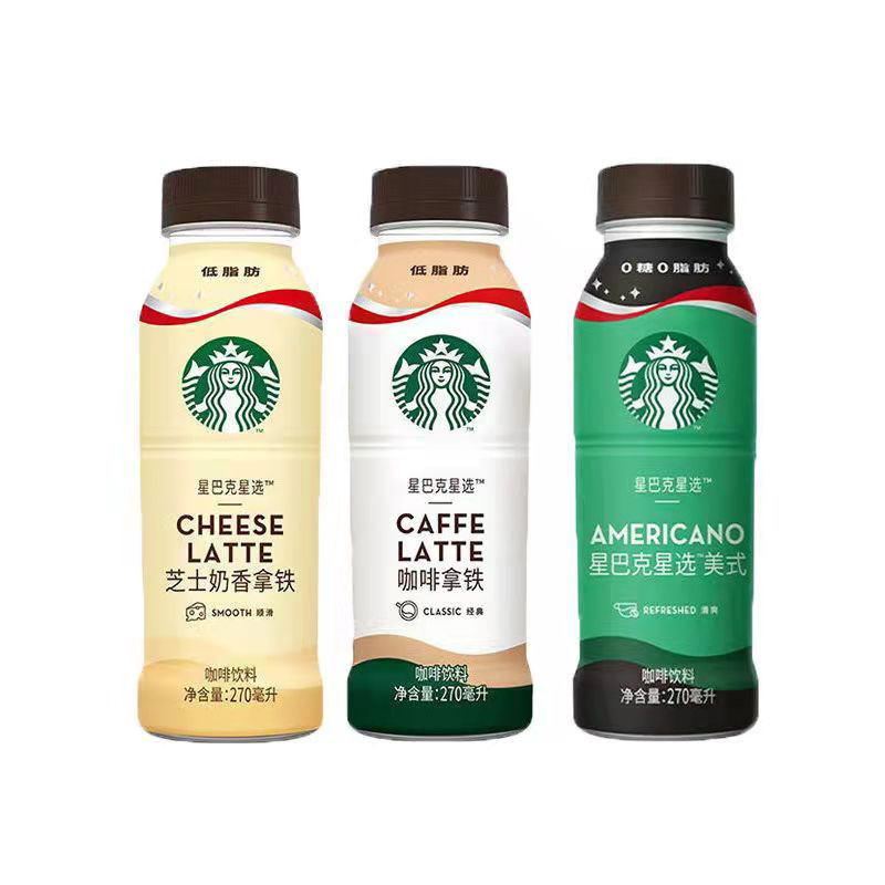 咖啡星巴克美式芝士奶香拿铁270ml瓶装整箱低脂即饮咖啡
