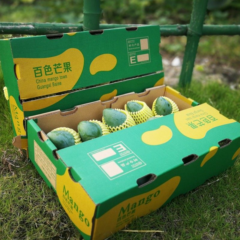 广西盒装礼盒大果新鲜水果当季青皮百色香芒芒果