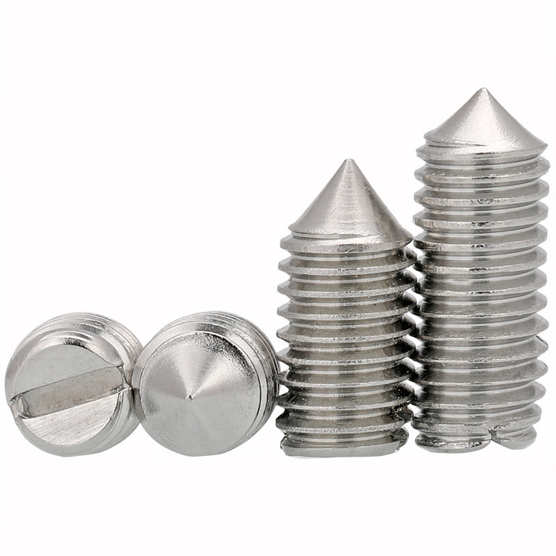 m5m6m8m10不锈钢一字尖端紧定螺钉开槽无头螺丝机米螺钉