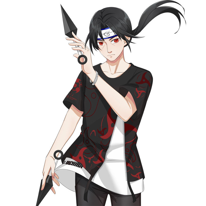 韩卡朗男女短袖t恤纯棉凯潮流火影忍者鸣人卡卡西印花半袖男体恤