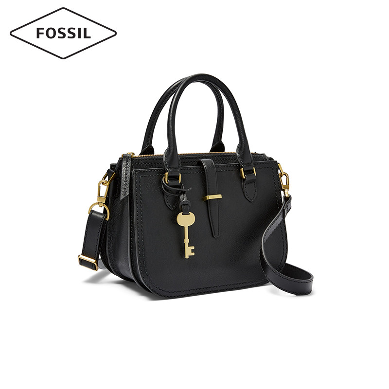 fossil化石欧美大气舒适幸运钥匙牛皮单肩斜跨手提牛皮包女包