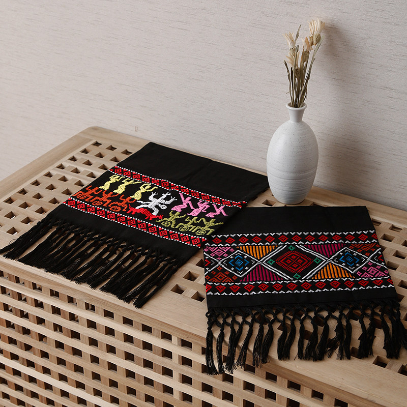 米洛甲非遗壮锦棉棉麻混织小花壁挂墙饰民族壮锦