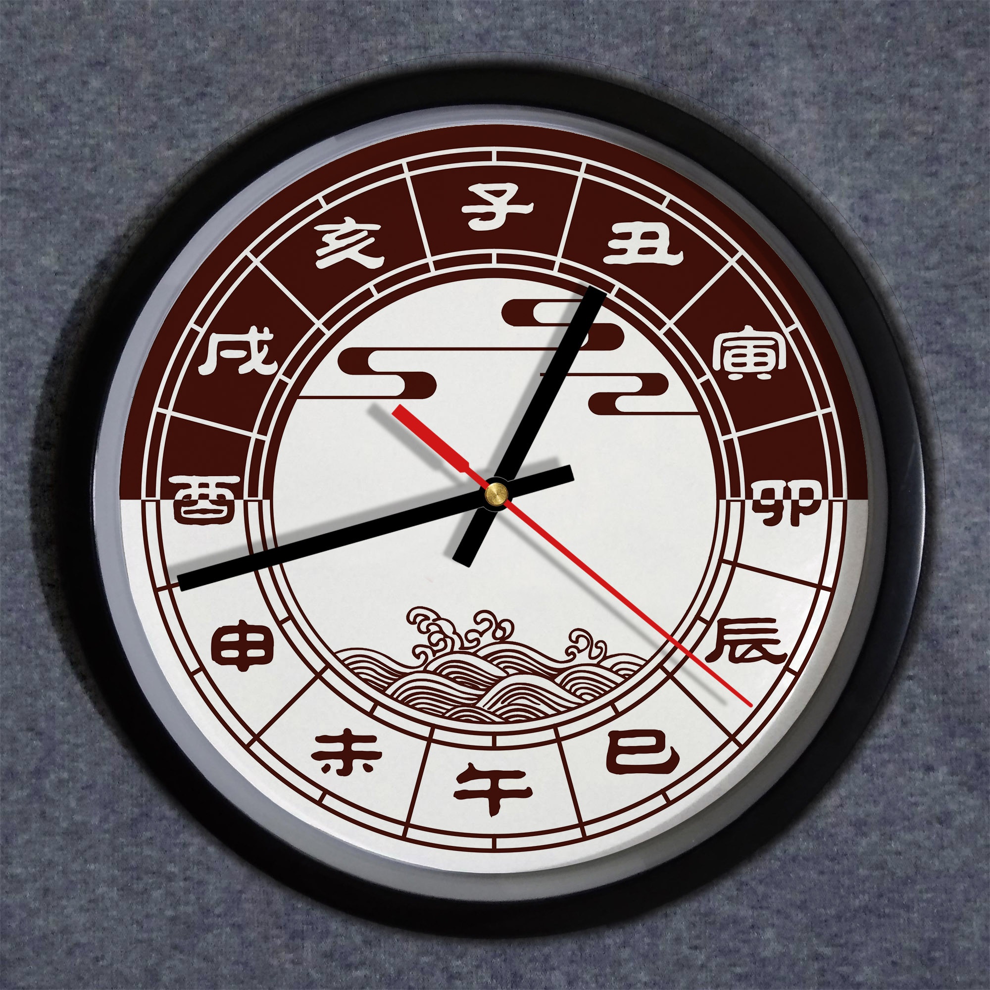 时辰十二时十二罗盘挂表一圈包邮小时中转传统文化挂钟