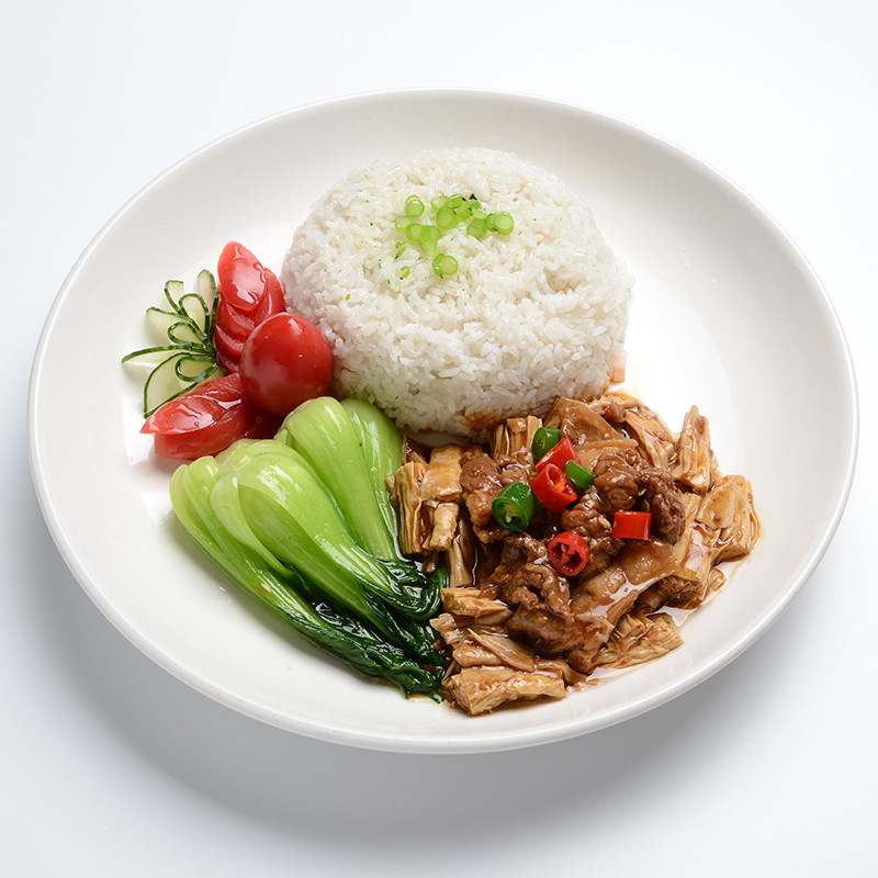 乐优谷腐竹烧肉速食料理包170g10袋冷冻品调理包商用食堂外卖快餐