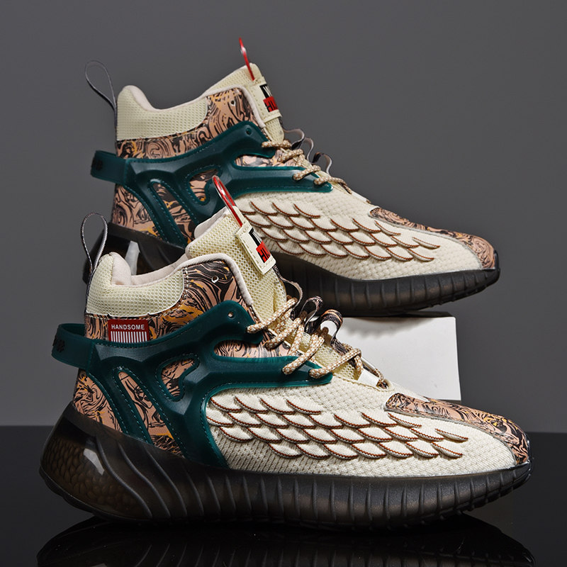 鸿星尔克国潮男鞋2022年春季新款高帮运动休闲跑鞋百搭高帮鞋