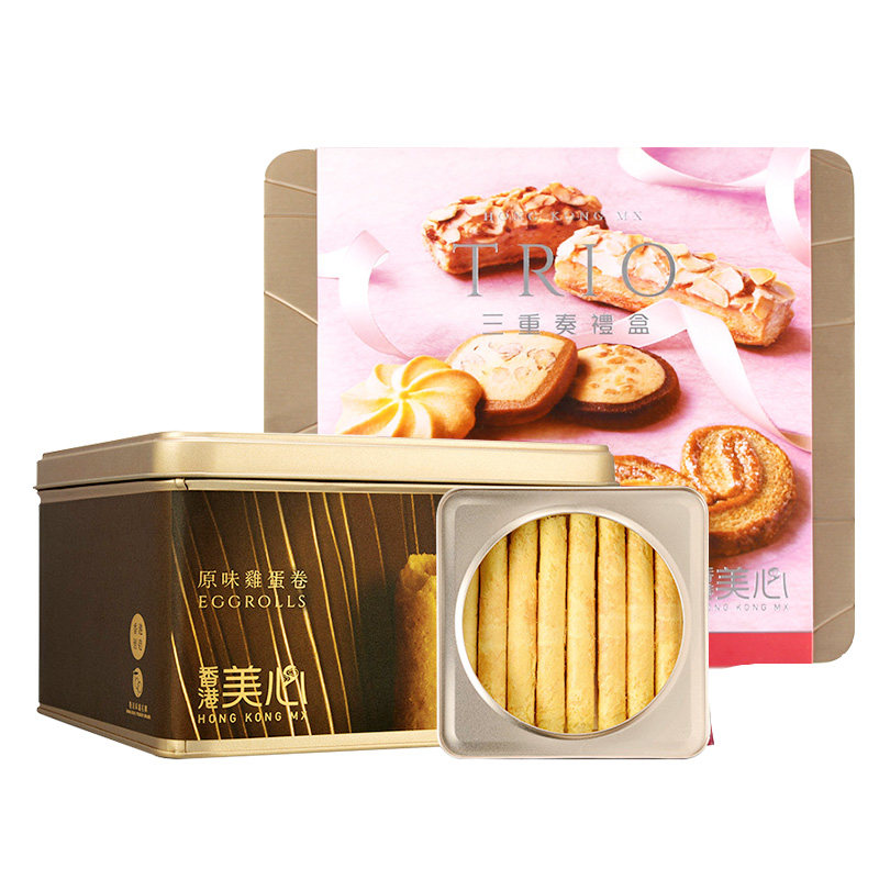 中国香港进口美心原味蛋卷加三重奏曲奇礼盒糕点送女友零食大礼包