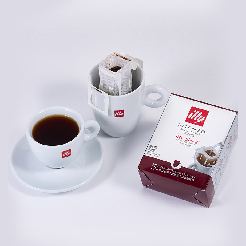 咖啡粉illy意利挂耳咖啡滤挂研磨5片4盒装挂耳咖啡
