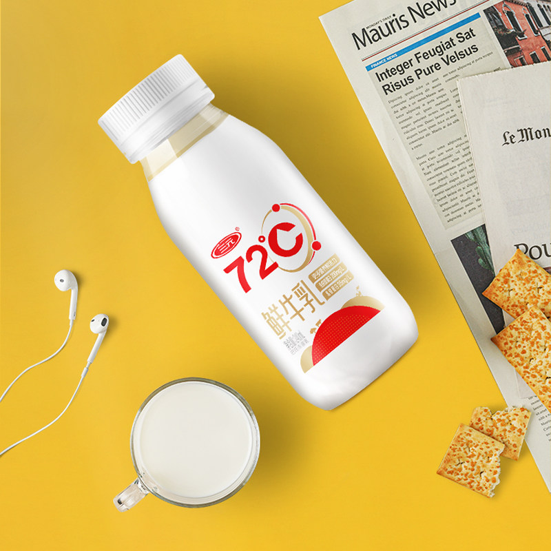 三元72度鲜牛乳优选巴氏杀菌低温鲜牛奶240ml5瓶赠1瓶