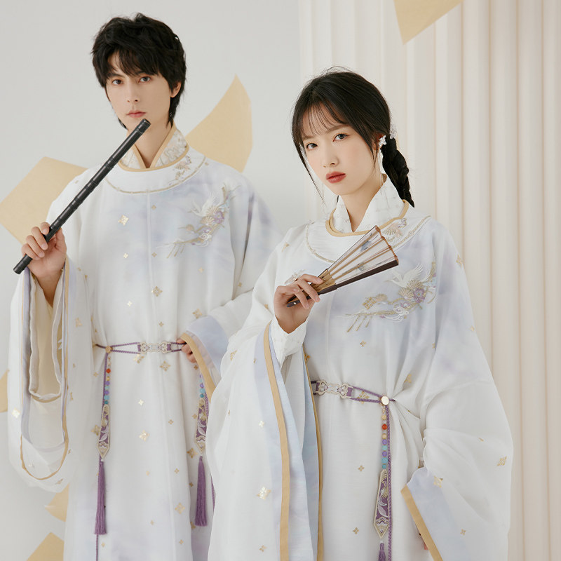 十三余情侣女款服男制汉绦宋袍宫圆领小豆宋圆领汉服