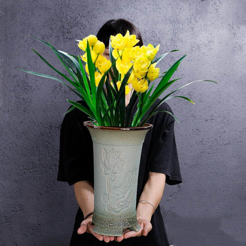 花盆多肉高筒老庄养花陶瓷绿植特大号吊兰兰兰花盆