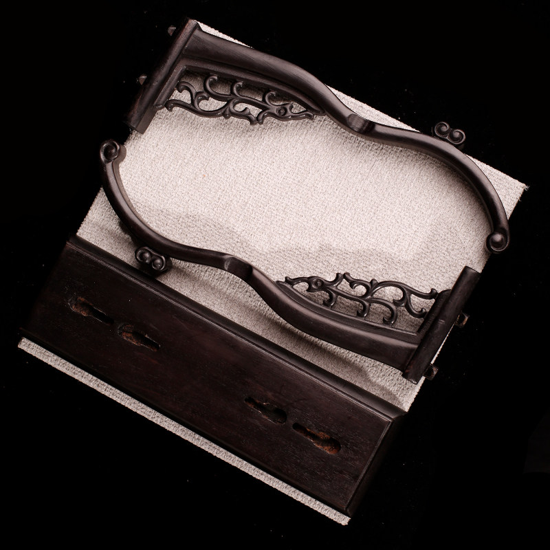 檀木小号团扇扇架扇专用配件可拆卸扇撑底座宫扇扇子