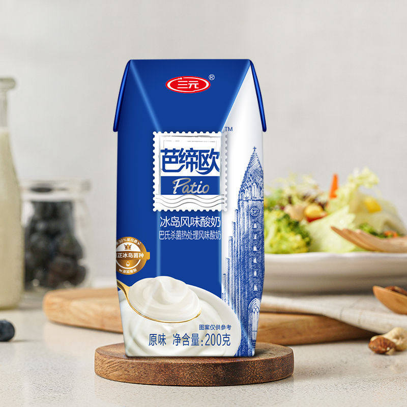 三元芭缔冰岛酸奶原味200g24盒酸奶