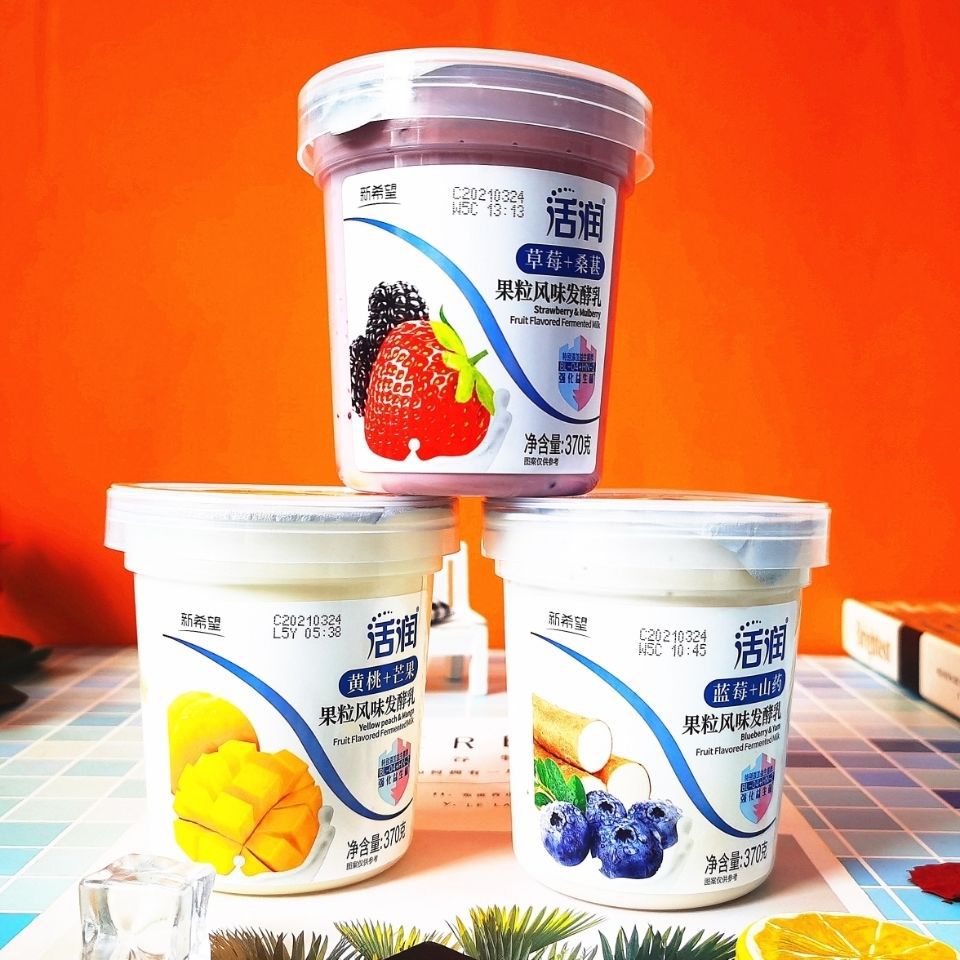 新希望活润大果粒酸牛奶低温酸奶370g6杯1箱水果酸奶