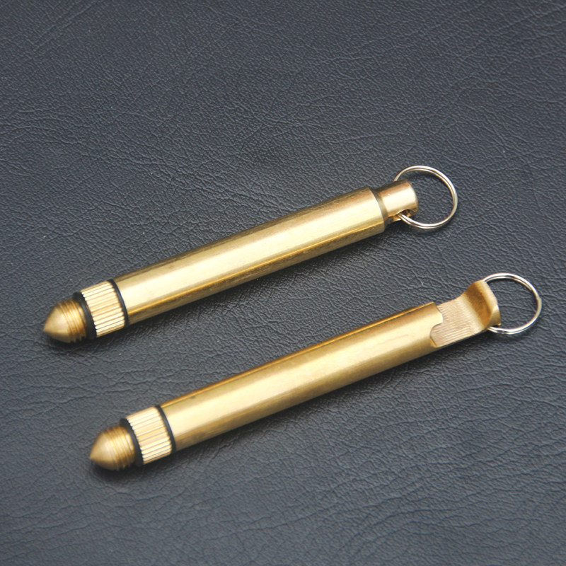多功能黄铜小刀破窗锥防身刀便携式开瓶神器精致户外拆快递小刀