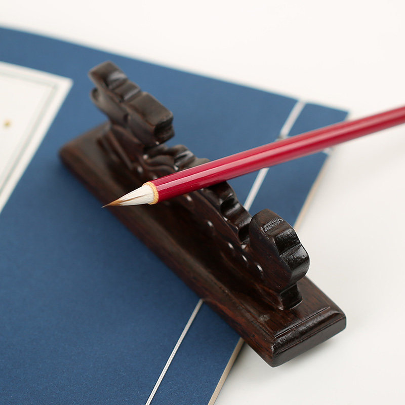 思知毛复古毛笔学生现代文房四宝用品书法托笔山形文房四宝