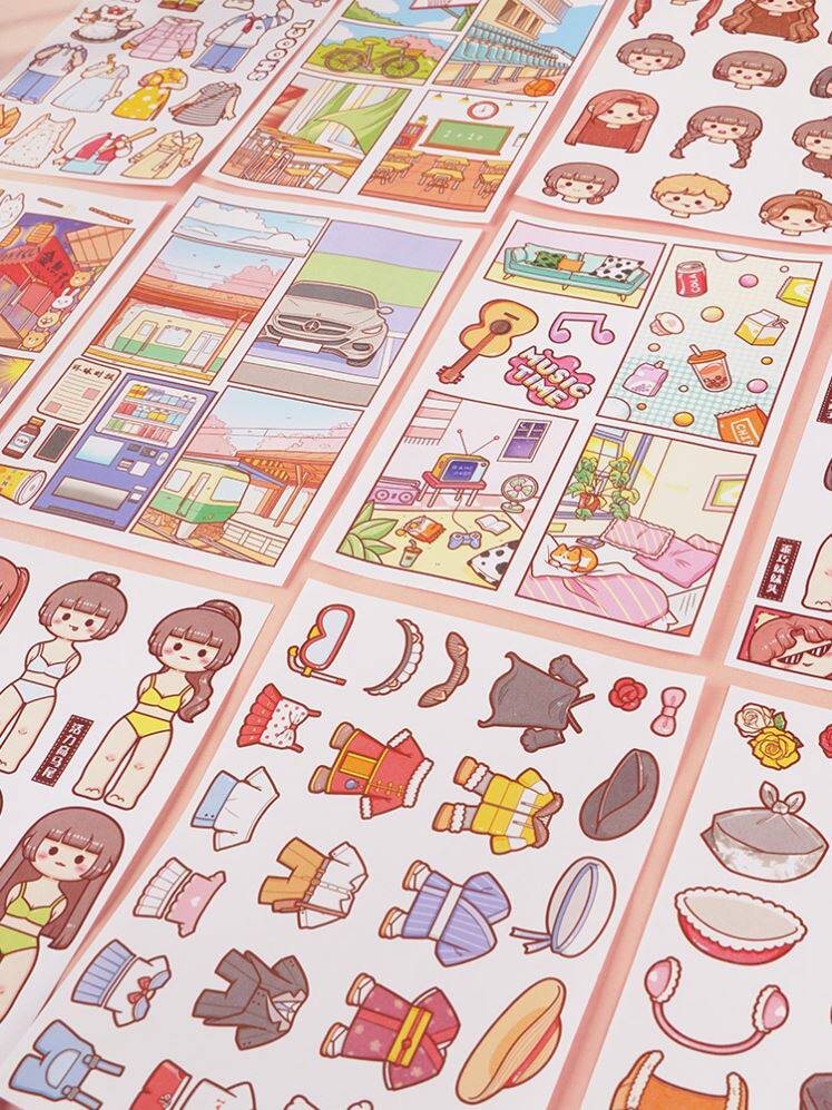 麻薯百变衣柜换装贴纸全套手账系列新品手帐贴纸