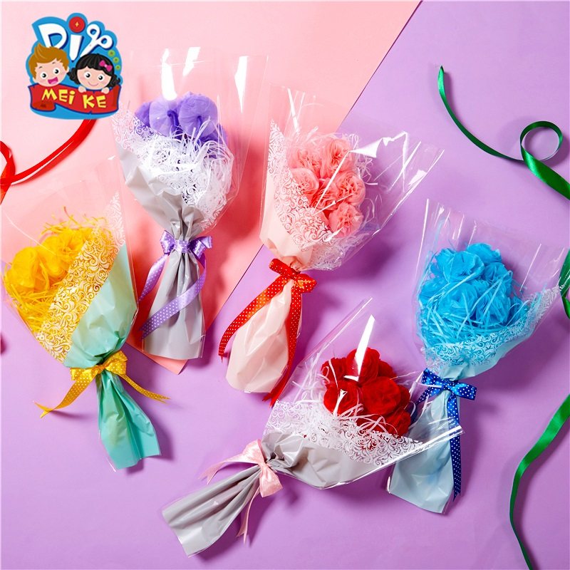 母亲节礼物手工diy花束贺卡儿童制作材料幼儿园手工创意粘贴类