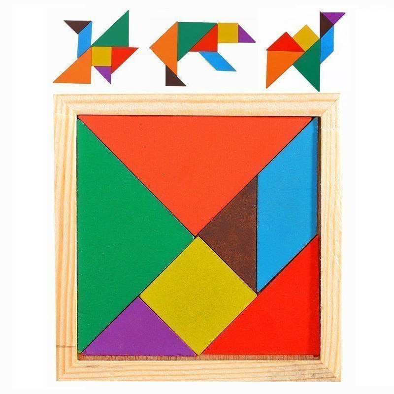 七巧板小学生智力拼图益智创意木质拼板幼儿园认知拼图