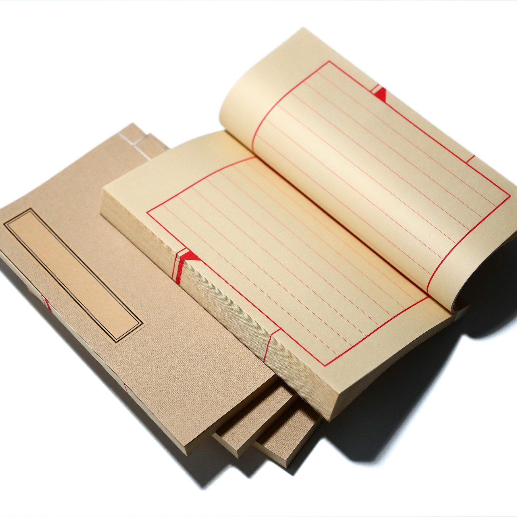 素放斋手工线装本复古线装书创意手账本古风本子小楷熟宣红八行印谱手