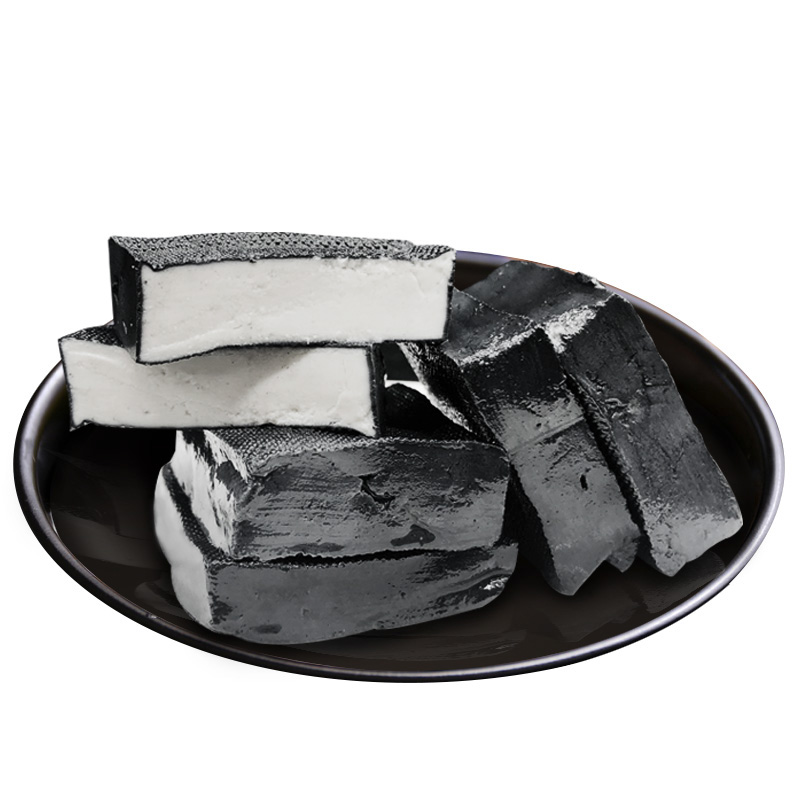 黑色经典长沙臭豆腐生胚正宗油炸臭豆腐生胚半成品商用批发大份量