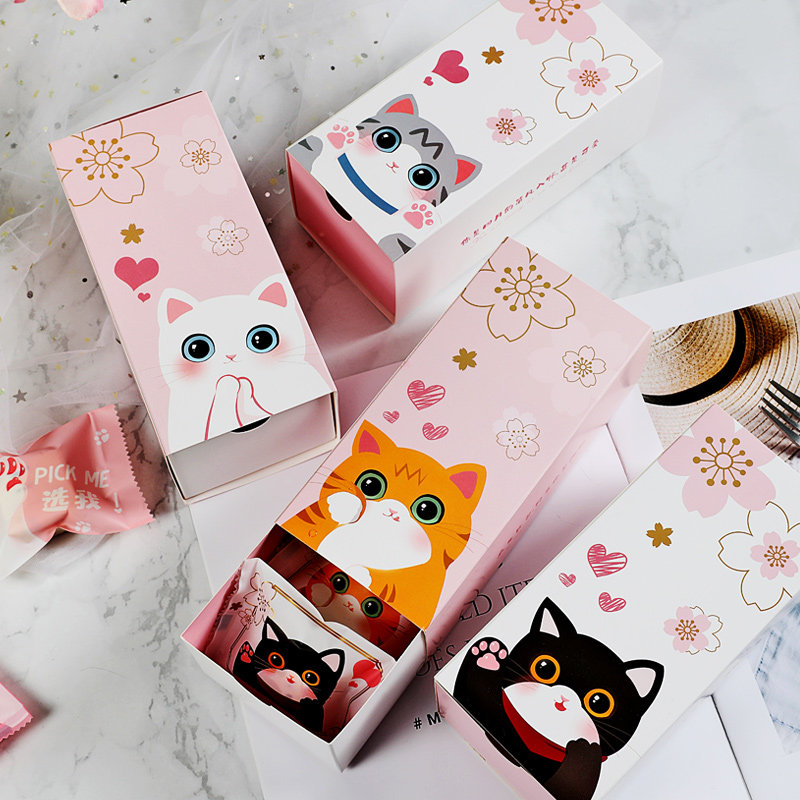 糖盒猫咪伴手礼盒新年盒子喜糖糖果牛轧糖包装盒糖盒