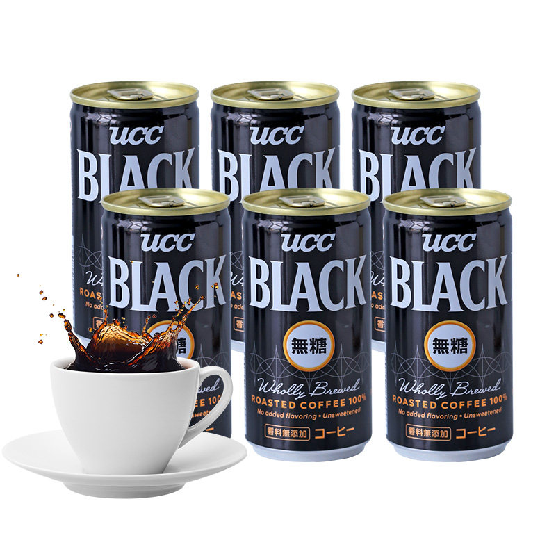 6罐装日本进口ucc蔗糖咖啡饮料脂肪网红美式即饮咖啡