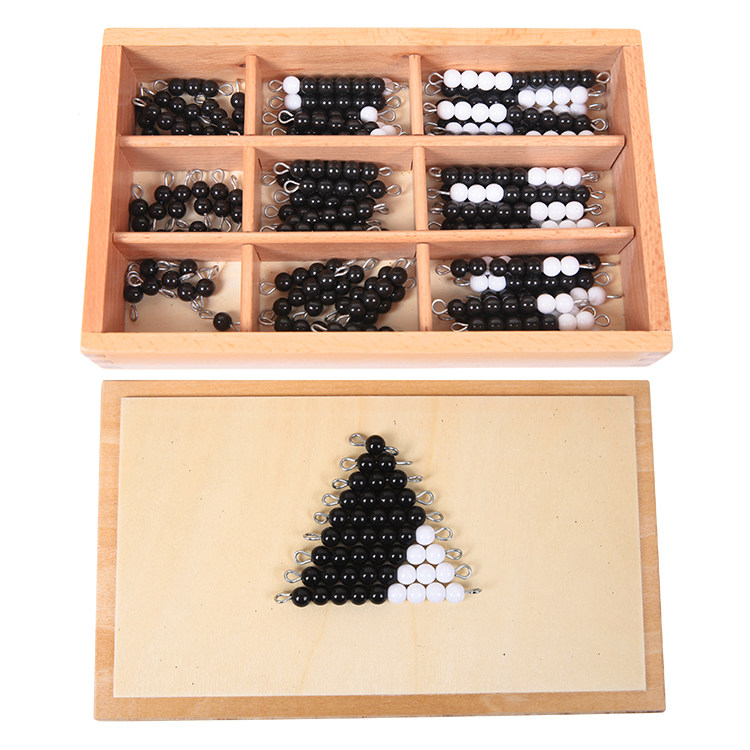 串珠蒙氏数学教具黑白灰彩色收纳数字计算益智玩具早教教具