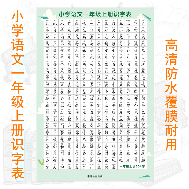 生字挂图一年级语文上册课文识字同步写字字表宣传单