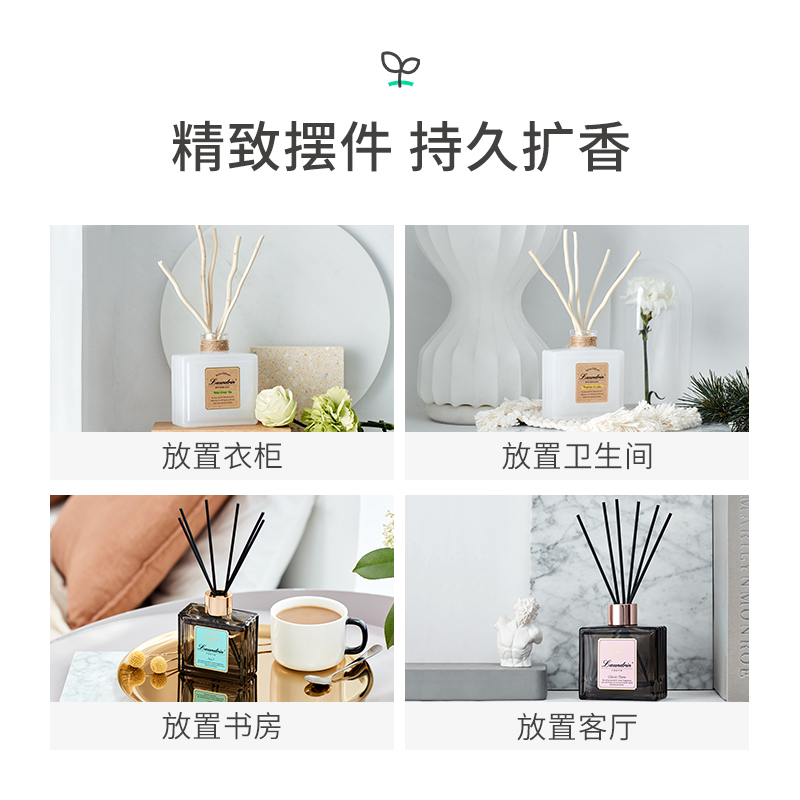 Laundrin朗德林家用无火藤条香薰室内持久扩香精油摆件香水香氛 - 图1