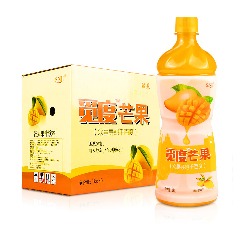 胜基开卫觅度芒果汁饮料果汁瓶装芒果味饮料饮品整箱装1kg*6瓶