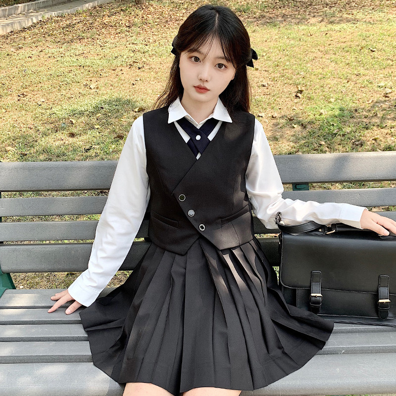 风岚原创jk制服马甲日系风格西装背心外套马夹