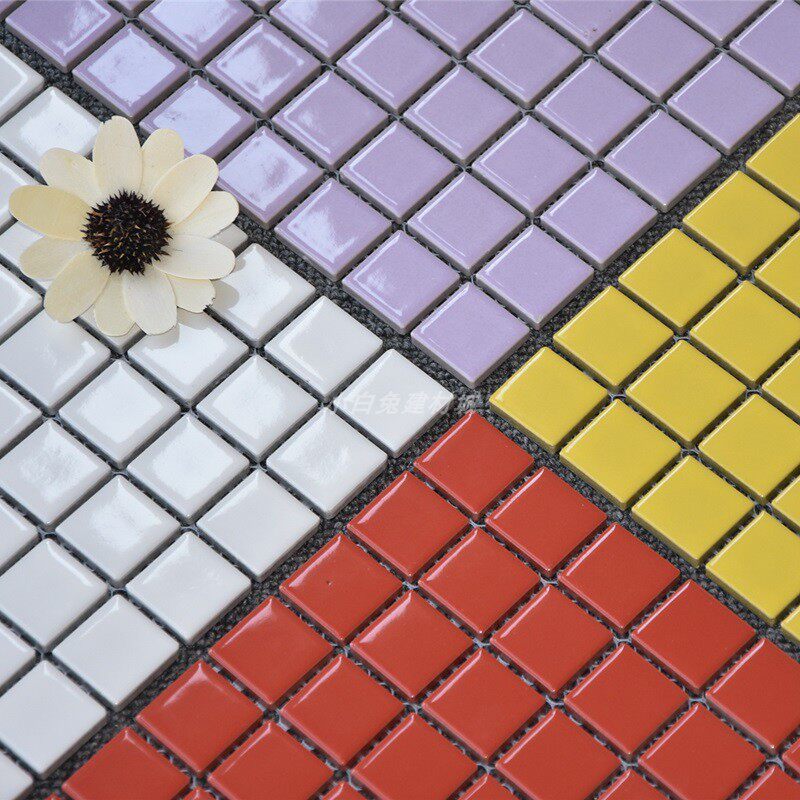 商场卫生间工程装饰材料彩色浴室马赛克渐变定制背景马赛克