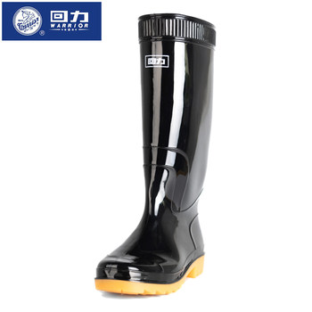 Pull-back rain boots waterproof black high-top men non-slip shoes rubber shoes anti-corrosion wear-resistant mid-top women shoes water shoes work oil-proof water boots