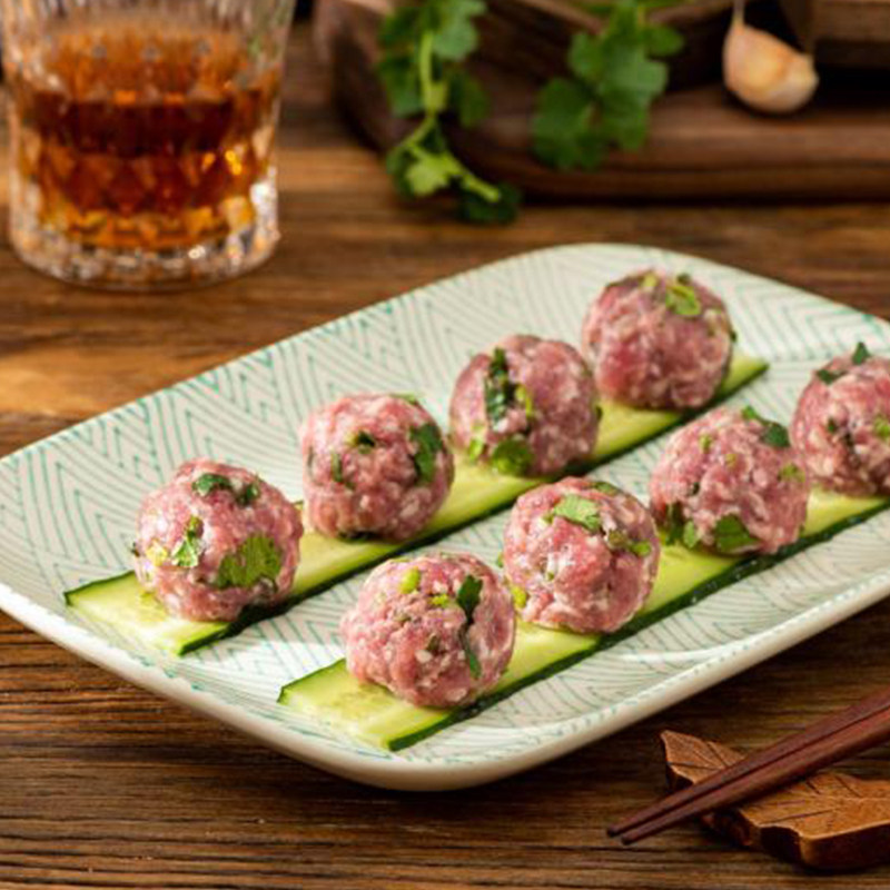 肉丸香菜新鲜美好火锅菜品瘦肉手打肉丸