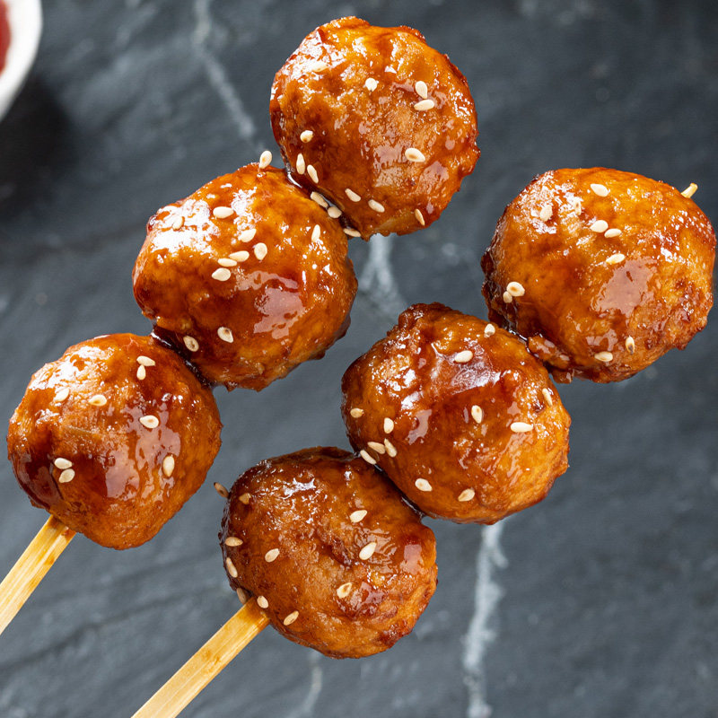 照烧脆骨丸鸡肉串日式鸡肉丸